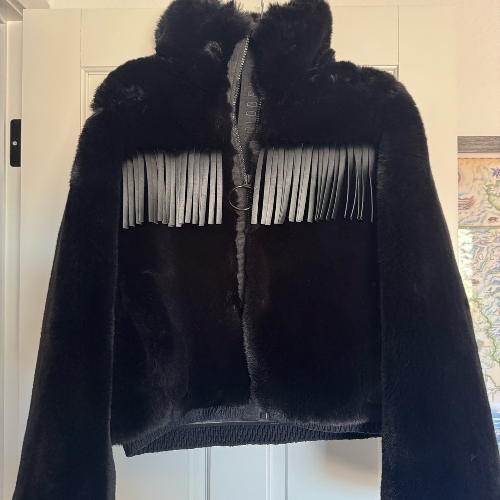 Goldbergh Black ski  Jacket with Fringe